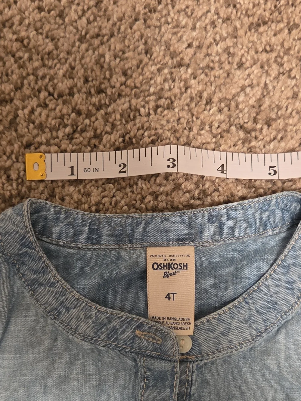 OshKosh B'gosh Light Blue Chambray Dress - 4T